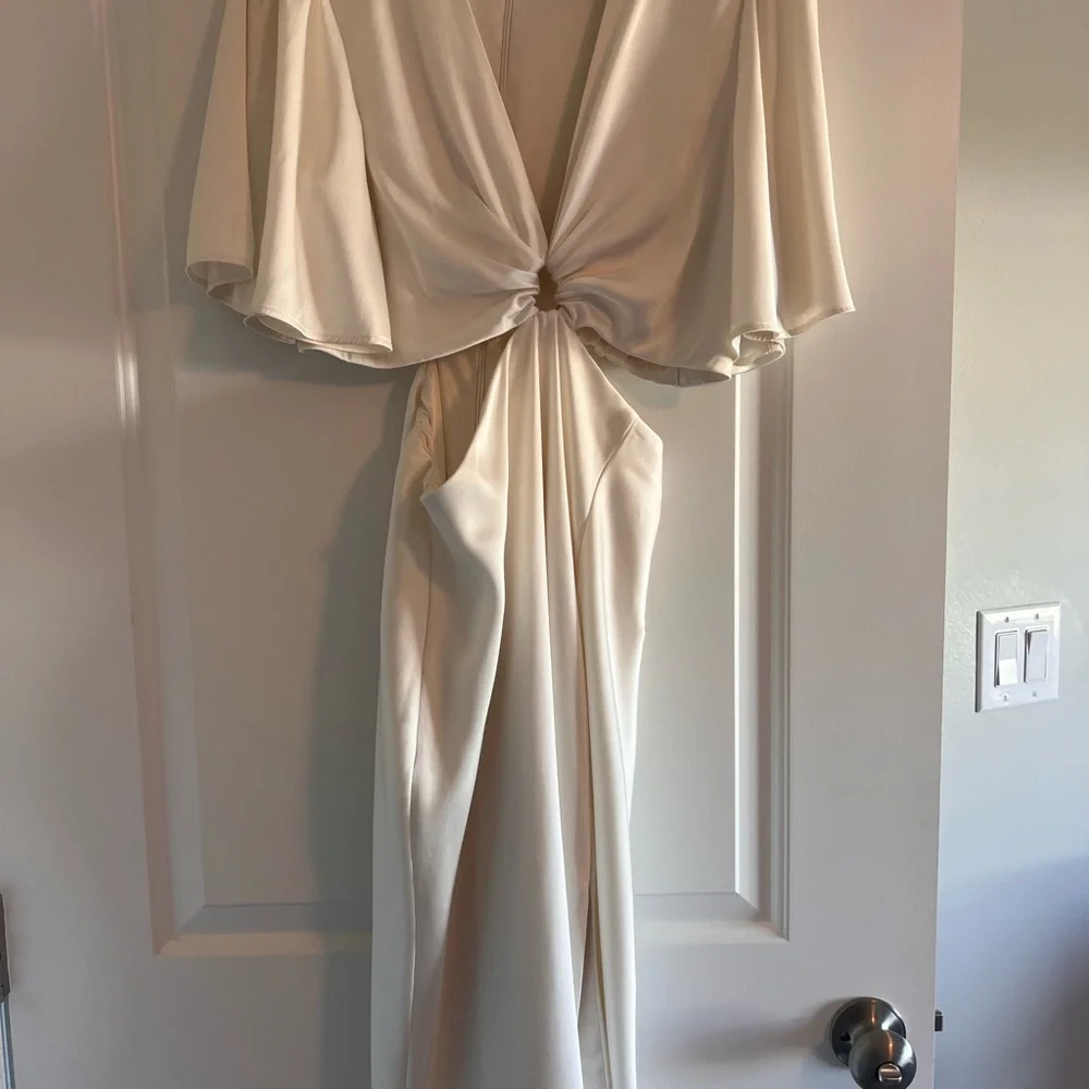 Abercrombie & Fitch Cream Cutout Maxi Dress